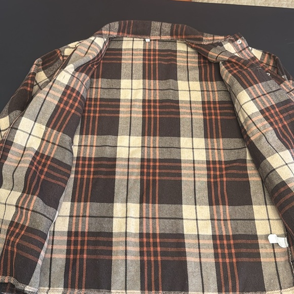 Oversized Lumberjack Brown Plaid Button Shirt - Picture 16 of 16